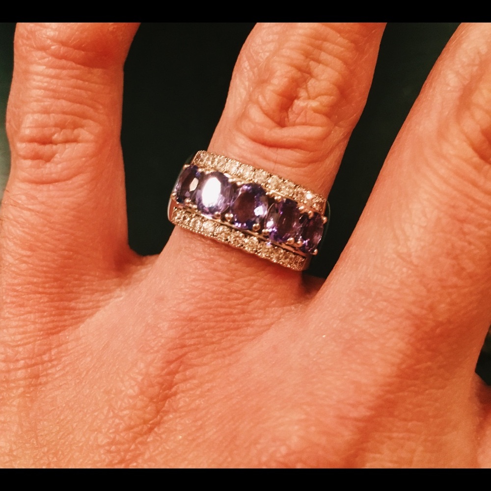 Lilac and Silver Stauer Ring